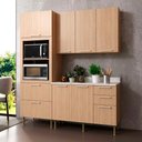 Ver imagem 1 de Cozinha Modulada Estela 190cm Aéreo Torre Quente 4 Peças Cor:freijó