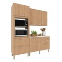 Ver imagem 4 de Cozinha Modulada Estela 190cm Aéreo Torre Quente 4 Peças Cor:freijó