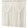Cortina oxford com voil 2,80x2,00 Para Trilho Suíço:PALHA - 1