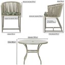 Ver imagem 2 de Mesa com 6 Cadeiras de Jantar Roma 120cm e Noronha em Alumínio Fendi Corda Náutica Estofado 5 Trama