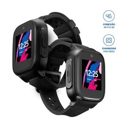 Kidwatch Infantil Multi 4g + Wi Fi com Chamada por Voz e Vídeo Gps Preto P9203 Preto - 10