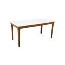 Ver imagem 1 de Mesa de Jantar Cancun 160x90cm Madeira Maciça - Amêndoa - Tampo 160x90cm Branco/vidro Off-white