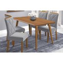 Ver imagem 1 de Conjunto: Mesa de Cozinha Adele Tampo Madeirado 130x80cm e 4 Cadeiras Fernanda Carvalho/cinamomo -