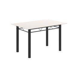 Conjunto de Mesa Tubular 120cm X 75cm Tampo em Vidro com 4 Cadeiras Iris B - 4