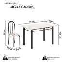Ver imagem 3 de Conjunto de Mesa Tubular 120cm x 75cm Tampo em Vidro com 4 Cadeiras Iris B Preto/Off White