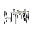 Ver imagem 2 de Conjunto de Mesa Tubular 120cm X 75cm Tampo em Vidro com 4 Cadeiras Iris B