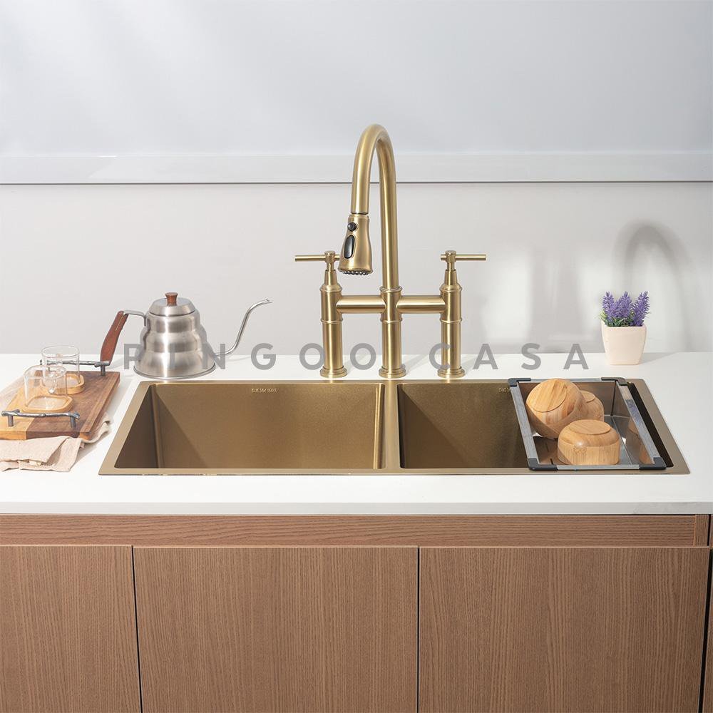 Cuba Dupla Para Cozinha Gourmet Inox Tukano Pingoo.casa - Dourado - 6