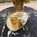 Ver imagem 3 de Bandeja de Vidro Decorativa Espelhada em Couro