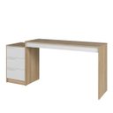 Ver imagem 2 de Mesa Escrivaninha 176,5x78,5cm 3 Gavetas Mel/Branco BC98