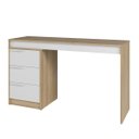 Ver imagem 4 de Mesa Escrivaninha 176,5x78,5cm 3 Gavetas Mel/Branco BC98