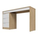 Ver imagem 7 de Mesa Escrivaninha 176,5x78,5cm 3 Gavetas Mel/Branco BC98
