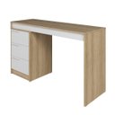 Ver imagem 5 de Mesa Escrivaninha 176,5x78,5cm 3 Gavetas Mel/Branco BC98