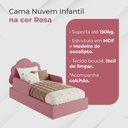 Ver imagem 2 de Cama Infantil Feminina Nuvem Montessoriana com Colchão e Cabeceira Estofada Rosa
