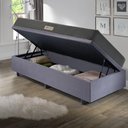 Ver imagem 3 de Base Box Baú 88x188 Suede com Colchão Dual Firm Espuma Ecoflex