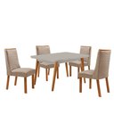 Ver imagem 2 de Mesa de Jantar Copper 120 cm Tampo MDF Vidro Canto Copo com 4 Cadeiras Carolina