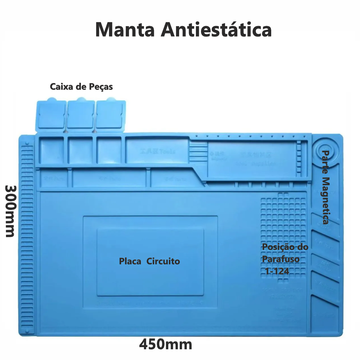 Manta Antiestática Magnêtica Pulseira com Fio Luva - 3