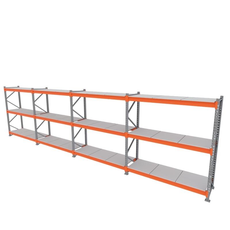 Kit 4 mini porta pallet 250 kg 180x200x60 (CxLxP) cinza com laranja bandejas mdf branco