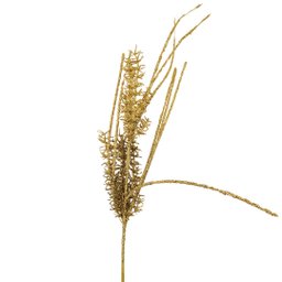 Galho Decorativo Natal Alecrim Glitter Dourado Luxo 57cm - Bela Flor - 1