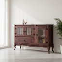 Ver imagem 1 de Balcão Buffet Rústico 3 Portas 1 Gaveta Madeira Maciça - Imbuia