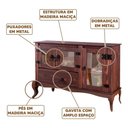 Ver imagem 3 de Balcão Buffet Rústico 3 Portas 1 Gaveta Madeira Maciça - Imbuia