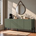 Ver imagem 1 de Aparador Buffet 100% MDF 4 Portas com Pés em Metal 164x85x40cm Jade
