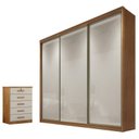 Ver imagem 1 de Guarda Roupa Casal Londres e Gaveteiro Suiça Cumaru 25 Fendi - Novo Horizonte