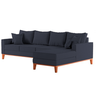 Sofá 4 Lugares Beny com Chaise Direito Suede Azul Marinho - 3