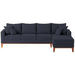 Sofá 4 Lugares Beny com Chaise Direito Suede Azul Marinho - 2