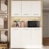 Aparador Buffet Mais Armário Suspenso para Cozinha Quarto Parede Cor Branco Ajl Store Kit Buffet com - 5