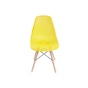 Ver imagem 3 de Sc-037-m - Cadeira Decorativa Assento em Pp na Cor Amarelo,base Estilo Eiffel,com Armacao de Madeira