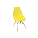 Ver imagem 1 de Sc-037-m - Cadeira Decorativa Assento em Pp na Cor Amarelo,base Estilo Eiffel,com Armacao de Madeira