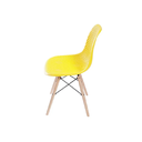 Ver imagem 2 de Sc-037-m - Cadeira Decorativa Assento em Pp na Cor Amarelo,base Estilo Eiffel,com Armacao de Madeira