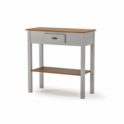 Aparador com 1 Gaveta Clássico Pequeno MDF Montado Ecomem Prateleira Offwhite - Imbuia
