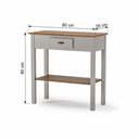 Ver imagem 3 de Aparador com 1 Gaveta Clássico Pequeno MDF Montado Ecomem Prateleira Offwhite - Imbuia