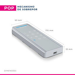 Fechadura Digital de Sobrepor Pop Esf-ds1100v Prata Elsys - 6
