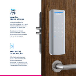 Fechadura Digital de Sobrepor Pop Esf-ds1100v Prata Elsys - 5