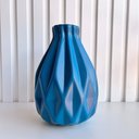 Ver imagem 4 de Vaso centro de mesa azul pequeno trabalhado geométrico 3D