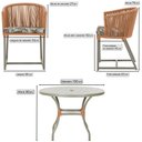 Ver imagem 2 de Mesa com 4 Cadeiras de Jantar Roma 100cm e Noronha em Aluminío Fendi Corda Nautica Estofado 6 Trama