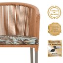 Ver imagem 3 de Mesa com 4 Cadeiras de Jantar Roma 100cm e Noronha em Aluminío Fendi Corda Nautica Estofado 6 Trama