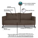 Ver imagem 6 de Sofá Living 2 Lugares Veludo 180cm Marrom Zeki