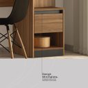 Ver mais imagens de Mesa Escrivaninha Work Plus 126cmx158cm 1 Porta e 1 Gaveta Amendola-grafito - Edecasamóveis