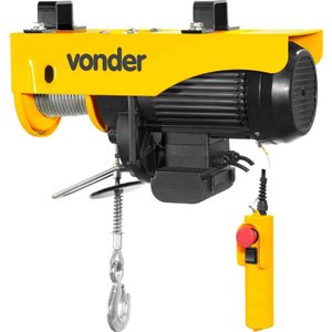Guincho Elétrico 0,5 Toneladas sem Polia de Inversão e 1 Tonelada com Polia 220v Vonder Gev 1000