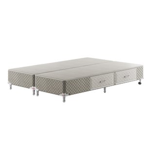 Base Box Gaveta Bipartido King Spubio Incofal Marrom Claro 198x198x40cm
