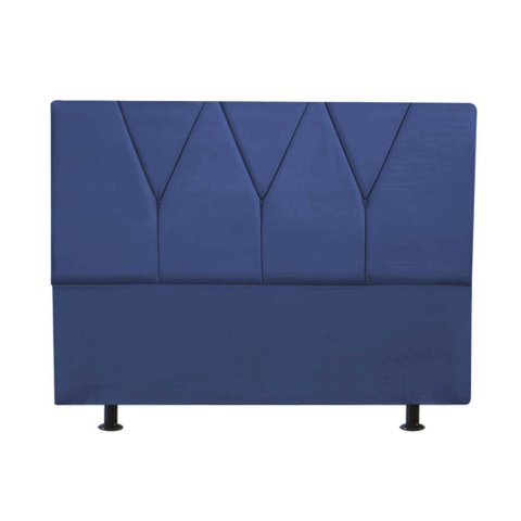 Cabeceira Estofada Solteiro 110CM Jade Suede Azul Marinho - D A DECOR D&A Decor