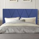 Ver imagem 2 de Cabeceira Estofada Solteiro 110CM Jade Suede Azul Marinho - D A DECOR D&A Decor