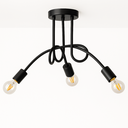 Ver imagem 1 de Plafon Laço Aluminio Teto e27 3 Luzes Lumini Lab - Preto Fosco