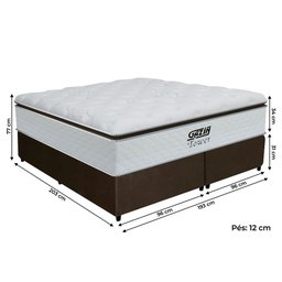 Cama Box King Gazin Molas Ensacadas Tower Hf 193x77cm - 5 Cama Box King Gazin Molas Ensacadas Tower Hf 193x77cm - 5