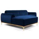 Ver imagem 1 de Sofá 255cm 4 Lugares Chaise Esquerdo Pés Gold Azul Marinho