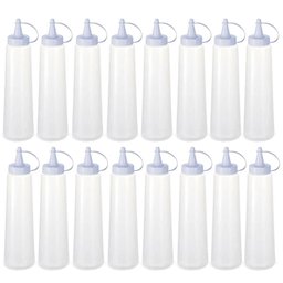 Kit 16 Bisnagas Plásticas Grandes 400ml Molhos Maionese Ketchup Mostarda Plasvale - 1