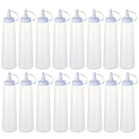 Kit 16 Bisnagas Plásticas Grandes 400ml Molhos Maionese Ketchup Mostarda Plasvale
